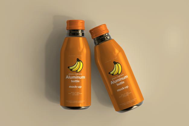 Aluminum Beverage Bottle Mockup Psd