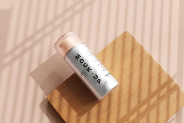Aluminum Body Cosmetic Pump Bottle Mockup Psd