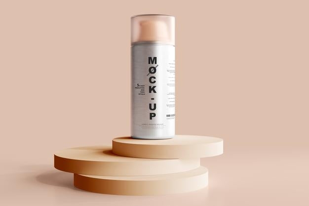 Aluminum Body Cosmetic Pump Bottle Mockup Psd