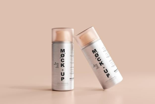 Aluminum Body Cosmetic Pump Bottle Mockup Psd