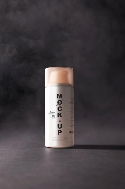 Aluminum Body Cosmetic Pump Bottle Mockup Psd