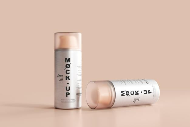Aluminum Body Cosmetic Pump Bottle Mockup Psd
