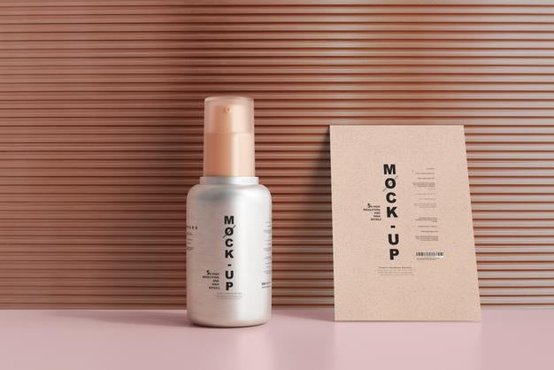 Aluminum Body Cosmetic Spray Bottle Mockup Psd