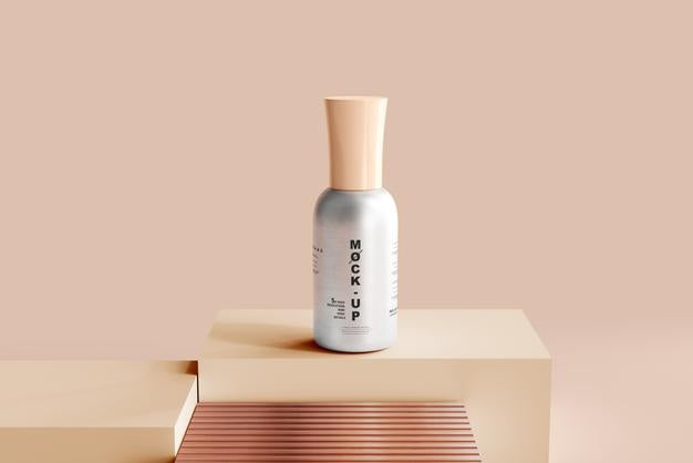 Aluminum Body Nail Polish Bottle Mockup Psd