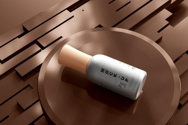 Aluminum Body Nail Polish Bottle Mockup Psd