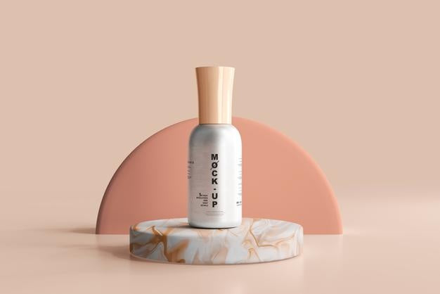 Aluminum Body Nail Polish Bottle Mockup Psd
