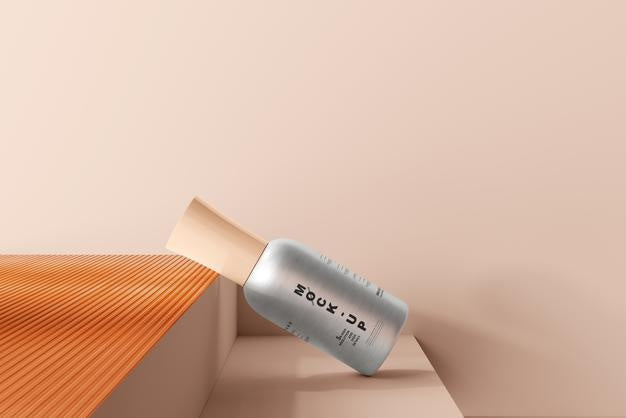 Aluminum Body Nail Polish Bottle Mockup Psd