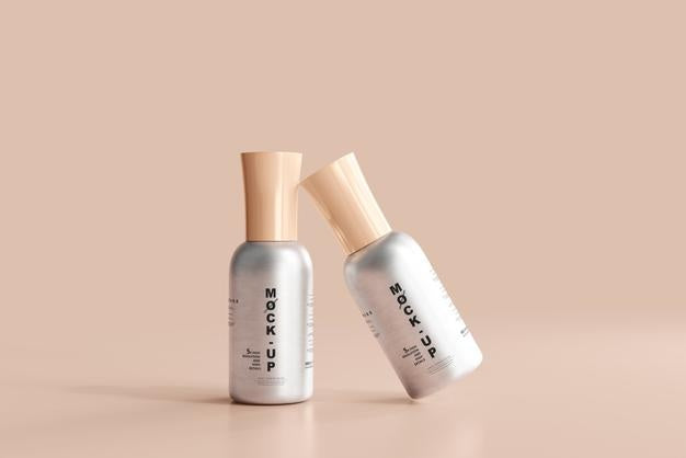 Aluminum Body Nail Polish Bottle Mockup Psd