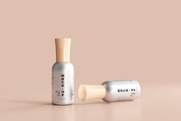 Aluminum Body Nail Polish Bottle Mockup Psd