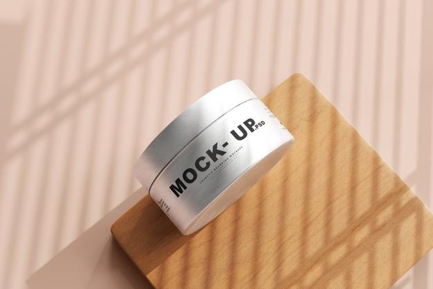 Aluminum Cosmetic Jar Mockup Psd