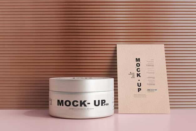 Aluminum Cosmetic Jar Mockup Psd