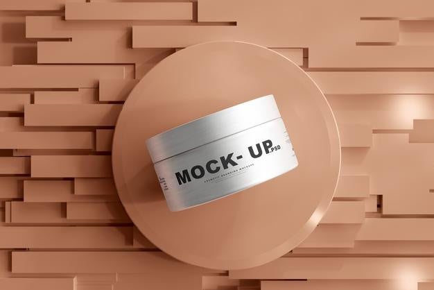 Aluminum Cosmetic Jar Mockup Psd