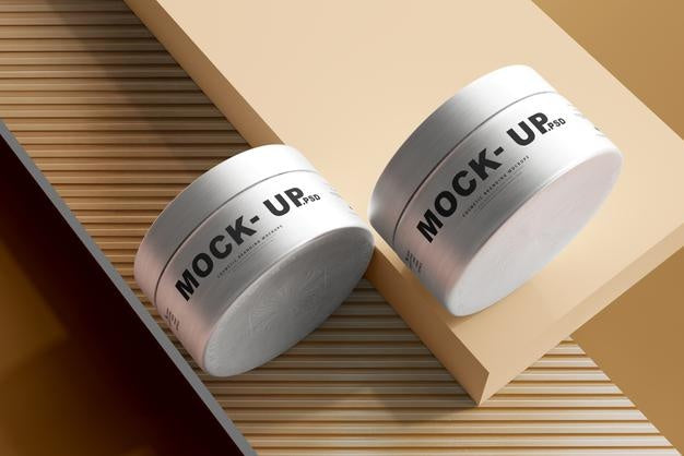 Aluminum Cosmetic Jar Mockup Psd