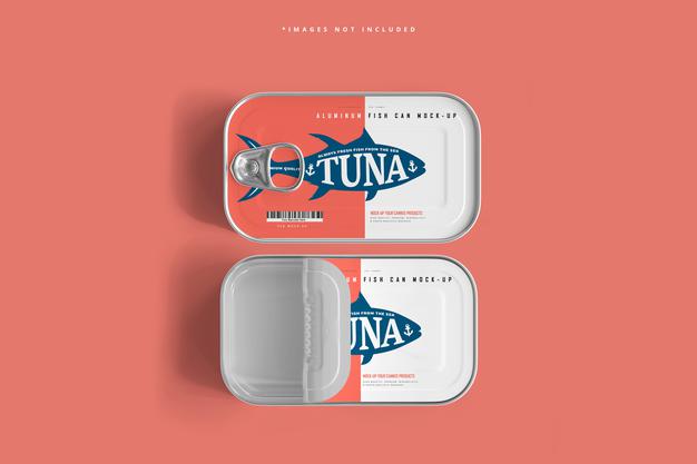 Aluminum Fish Can Mockup Psd