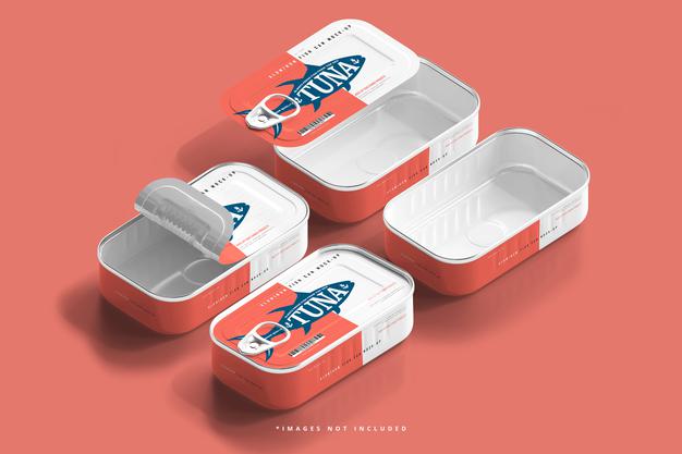 Aluminum Fish Can Mockup Psd