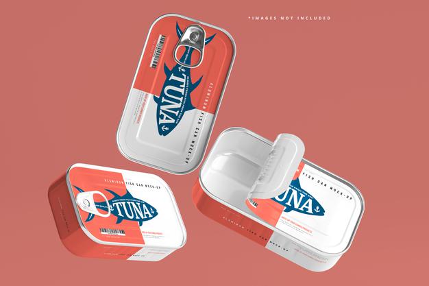 Aluminum Fish Can Mockup Psd
