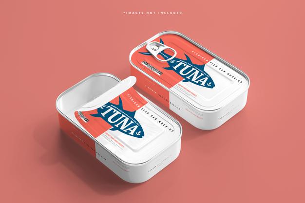 Aluminum Fish Can Mockup Psd