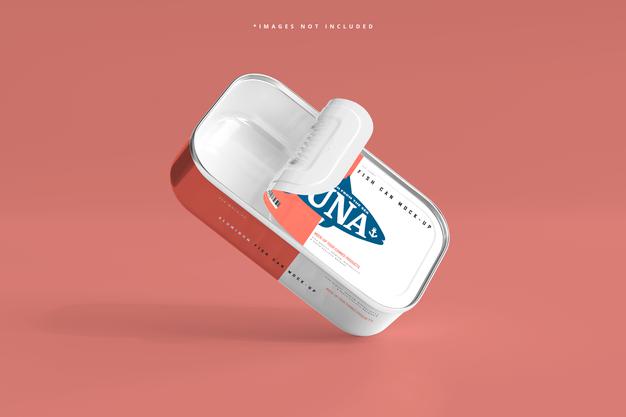 Aluminum Fish Can Mockup Psd