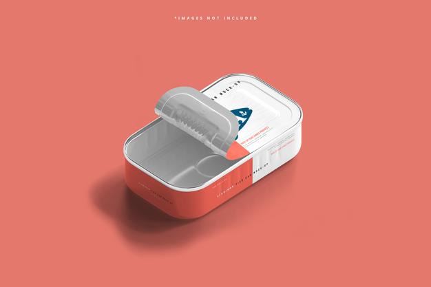 Aluminum Fish Can Mockup Psd