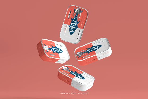 Aluminum Fish Can Mockup Psd