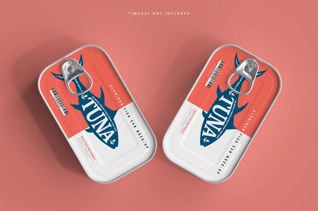 Aluminum Fish Can Mockup Psd