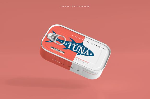 Aluminum Fish Can Mockup Psd