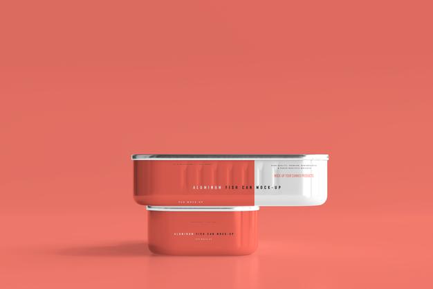 Aluminum Fish Can Mockup Psd