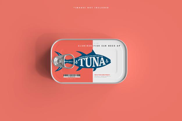 Aluminum Fish Can Mockup Psd