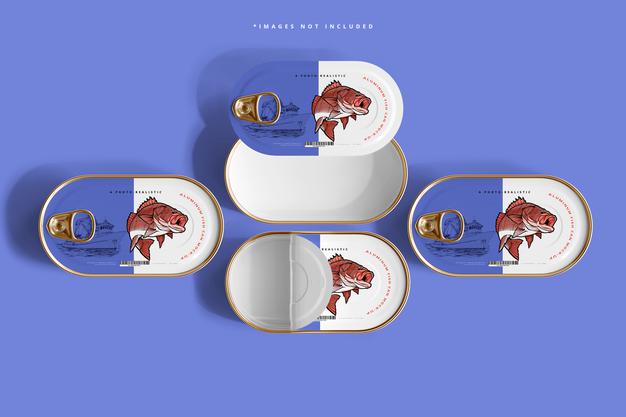 Aluminum Fish Can Mockup Psd
