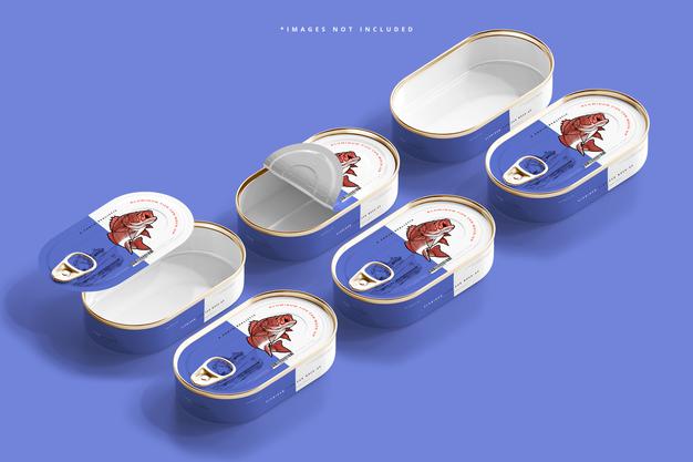 Aluminum Fish Can Mockup Psd