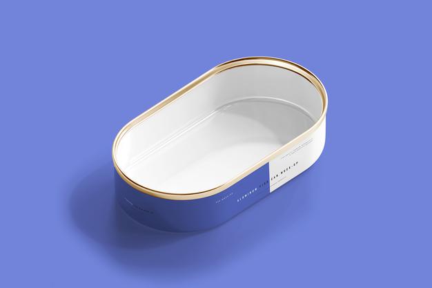 Aluminum Fish Can Mockup Psd