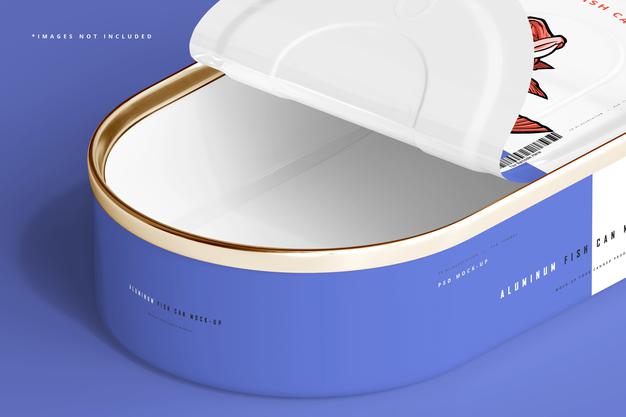 Aluminum Fish Can Mockup Psd