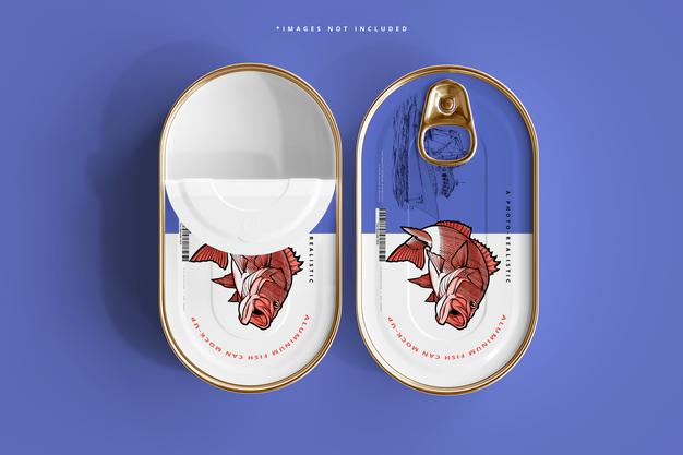 Aluminum Fish Can Mockup Psd