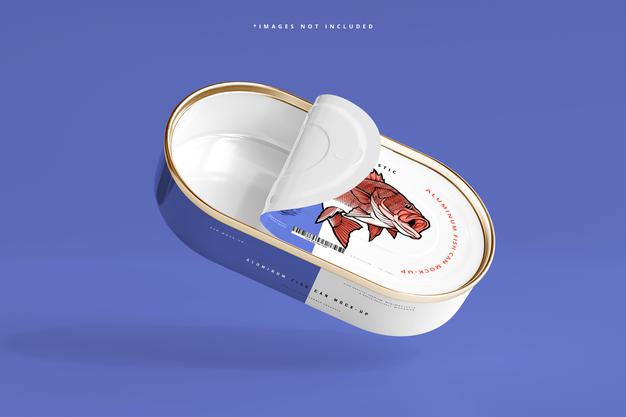 Aluminum Fish Can Mockup Psd