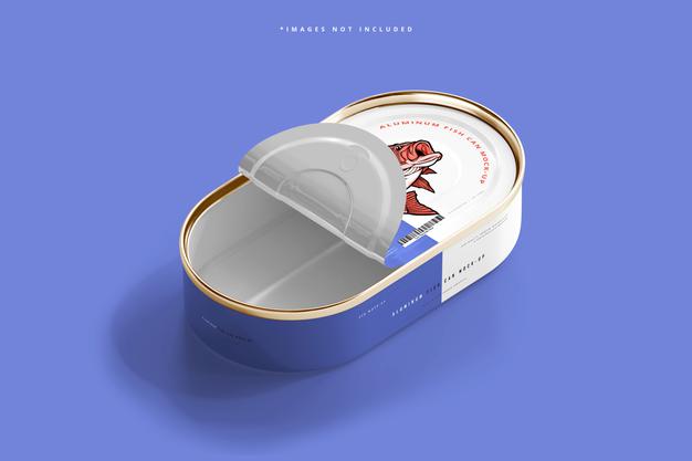 Aluminum Fish Can Mockup Psd