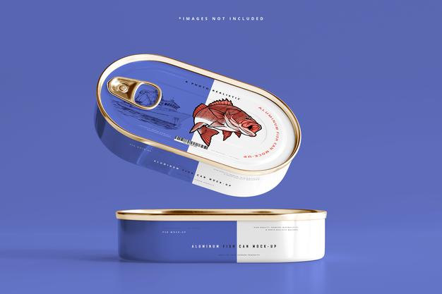 Aluminum Fish Can Mockup Psd
