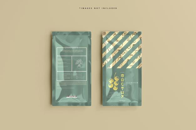 Aluminum Foil Sachet Mockup Psd