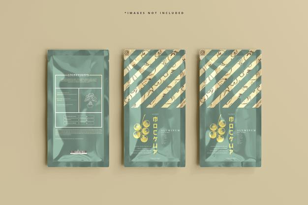 Aluminum Foil Sachet Mockup Psd