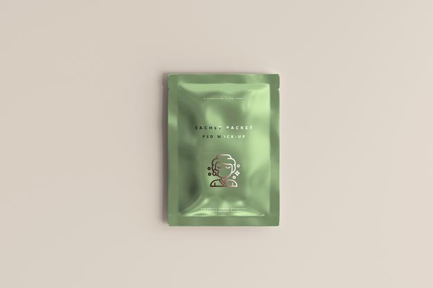 Aluminum Foil Sachet Packet Mockup Psd