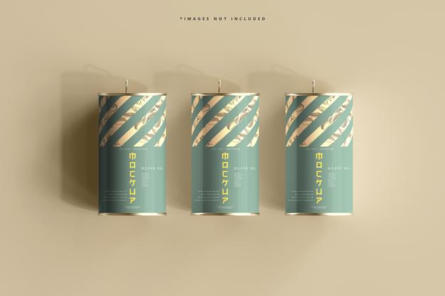 Aluminum Oil Can Mockup Psd
