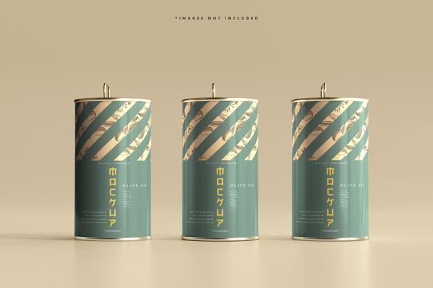 Aluminum Oil Can Mockup Psd