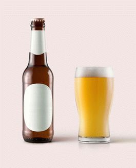 Amber Beer Bottle Mockup
