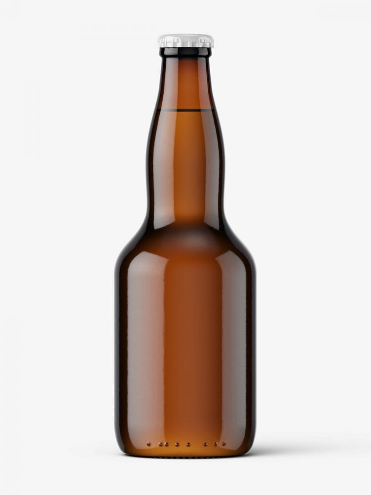 Amber Beer Bottle Mockup