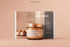 Amber Glass Candle Jar With Magazine Mockup Psd