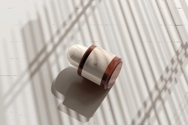 Amber Glass Cosmetic Bottle Mockup Psd