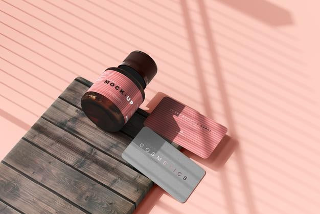 Amber Glass Cosmetic Bottle Mockup Psd