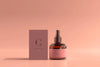 Amber Glass Cosmetic Spray Bottle And Box Mockup Psd