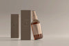 Amber Glass Cosmetic Spray Bottle With Box Mockup Psd