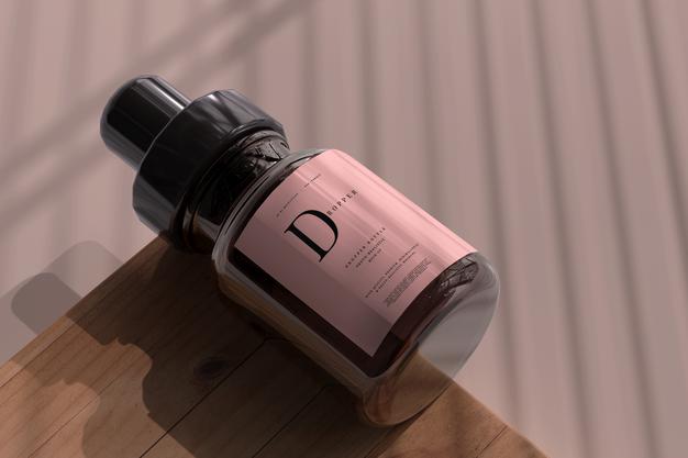 Amber Glass Dropper Bottle Mockup Psd