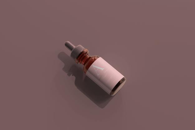 Amber Glass Dropper Bottle Mockup Psd